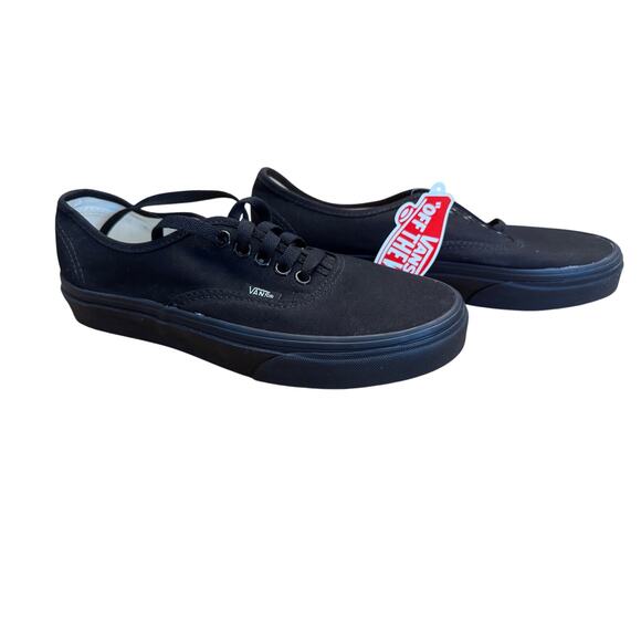 VANS Authentic Shoe Unisex Sz 7M/8.5W Black Low Top Canvas Lace Up Sneakers NWT - Picture 3 of 7